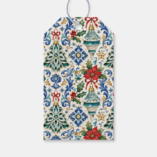 Italian Majolica Christmas Gift Tags (Front)