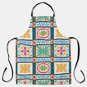 Italian Majolica Embroidery: Mediterranean Floral Apron