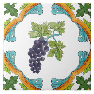 Italian Majolica Fruit Tile
