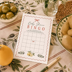 Italian Market Baby Shower Bingo Game Card