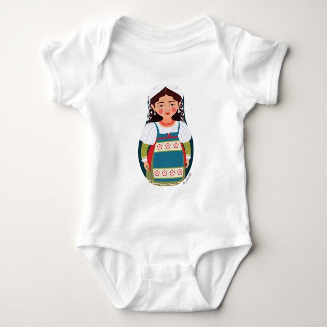Italian Matryoshka Baby Bodysuit (Front)