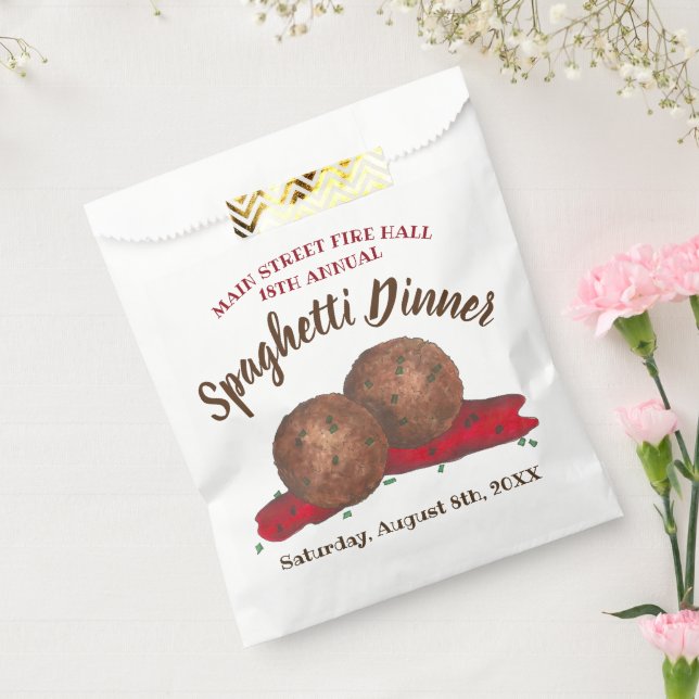 Italian Meatballs Spaghetti Dinner Charity Event Favour Bags (Sealed)