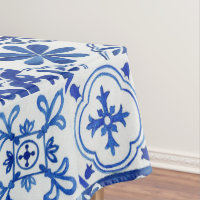 Italian Mediterranean Blue, White & Yellow Pattern