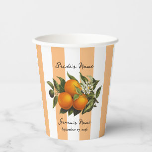 Italian Mediterranean Citrus Lemon Orange Wedding Paper Cups