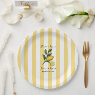 Italian Mediterranean Citrus Lemon Orange Wedding Paper Plate