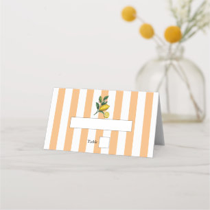 Italian Mediterranean Citrus Lemon Orange Wedding Place Card