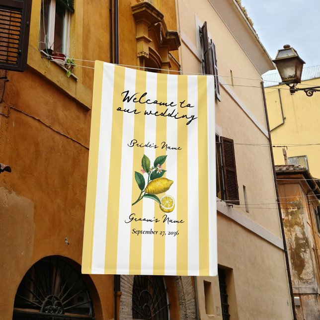 Italian Mediterranean Citrus Lemon Wedding  Banner (Italian Mediterranean Citrus Lemon Wedding Banner)