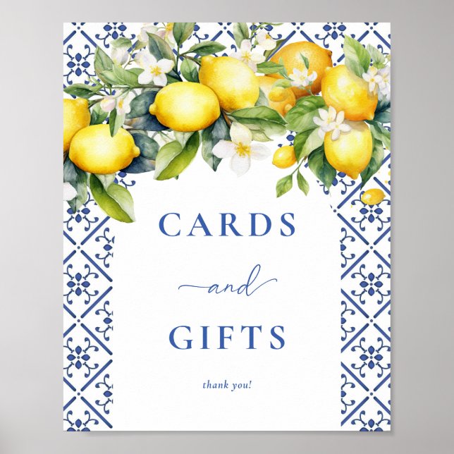 Italian Mediterranean Lemon Cards and Gifts Sign (Front)
