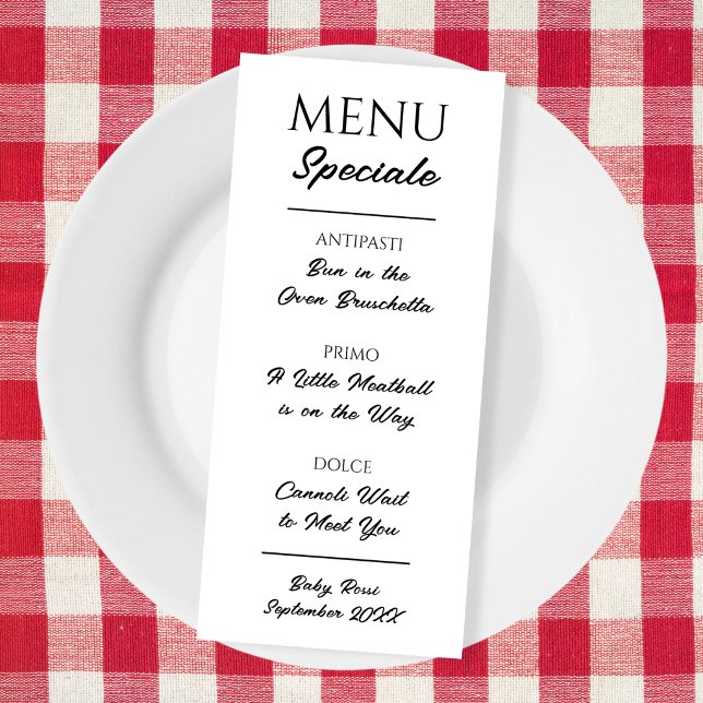 Italian Menu Pregnancy Announcement Restaurant (Italian Menu Pregnancy Announcement Restaurant)