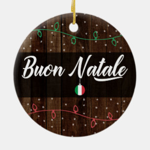 Italian Merry Christmas, Buon Natale Ceramic Tree Decoration