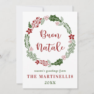 Italian Merry Christmas, Custom Holiday Card