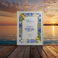 Italian Mosaic Blue Tile & Lemons Bridal Shower
