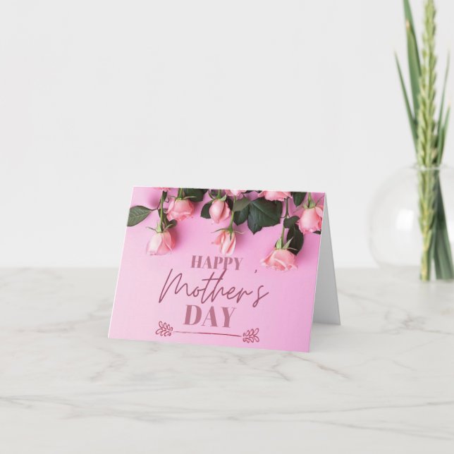 Italian Mothers Day Pink Roses  Card (Front)