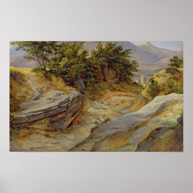 Italian Mountain Landscape, c.1824 Poster (Front)