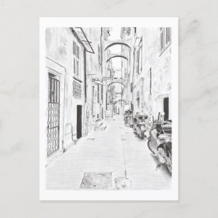Italian Narrow Street Postcard