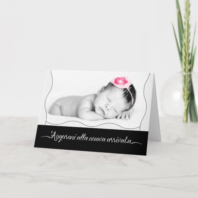 Italian New Baby Congratulations Congratulazioni Card (Front)