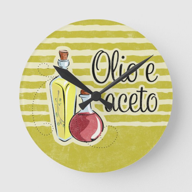 Italian Oil & Vinegar Round Clock (Front)
