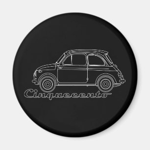Italian Oldtimer Fiat Cinquecento 500 cc Blueprint Magnet