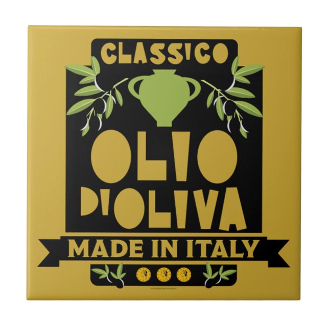  Italian Olive Oil Wall Art Tile (Front)
