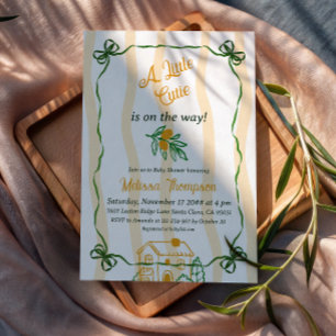 Italian Orange Ciao Baby Citrus Baby Shower Invitation