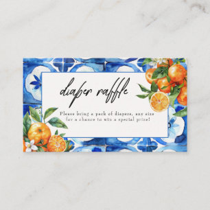 Italian Orange Watercolor Baby Shower Diaper Enclosure Card