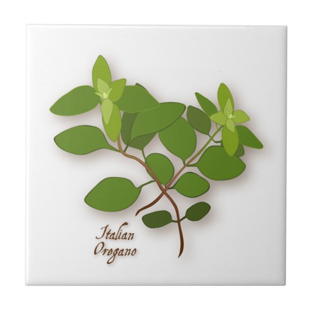 Italian Oregano Herb Ceramic Tile (Front)