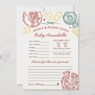 Italian Pasta Advice for Baby Shower Card