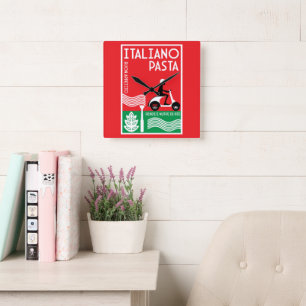 Italian Pasta Art Square Wall Clock