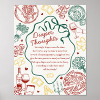 Italian Pasta Baby Shower Diaper Thoughts Game