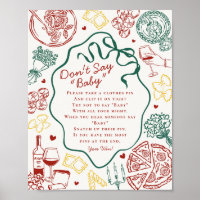 Italian Pasta Baby Shower Dont Say Baby Game
