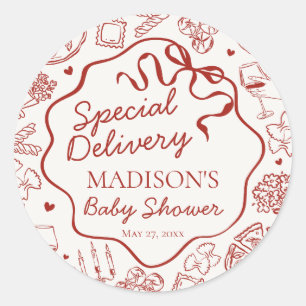 Italian Pasta Baby Shower Envelope Seal