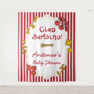 Italian Pasta Ciao Bambino Baby Shower Welcome Tapestry