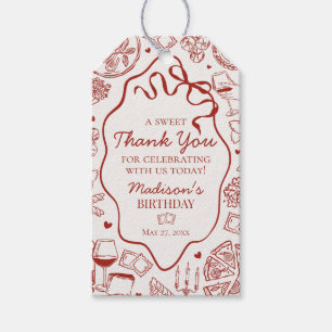 Italian Pasta Holy Cannoli Birthday Party Favor Gift Tags