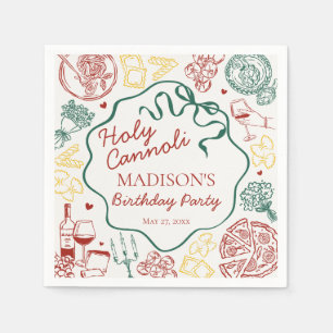 Italian Pasta Holy Cannoli Birthday Party Napkin