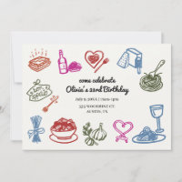 Italian Pasta Party Birthday Colourful