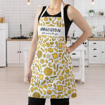 Italian Pasta Restaurant, Chef Nonna Custom Text Apron<br><div class="desc">Fun apron featuring a pattern of hand drawn pasta and two lines of custom text. Add a person's name, your Nonna's name, restaurant name, cafe or shop name or delete the text and rectangle and just use the pattern. Perfect for Italian restaurants, budding chefs, birthday parties, special events, caterers, host/hostess...</div>