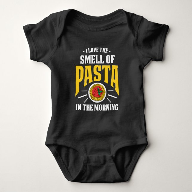Italian Pasta Spaghetti Noodles Food lover Baby Bodysuit (Front)