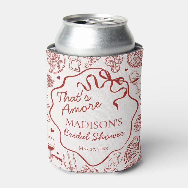 Italian Pasta Thats Amore Bridal Shower Favor Can Cooler (Can Front)