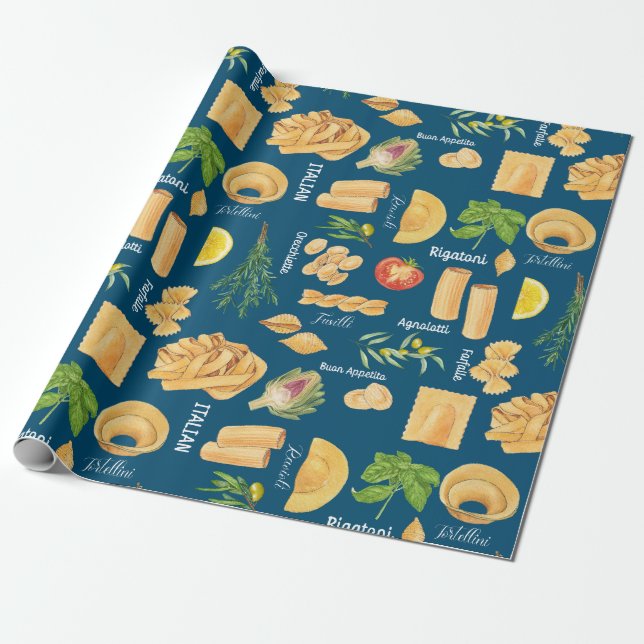 Italian Pasta Wrapping Papper Wrapping Paper (Unrolled)