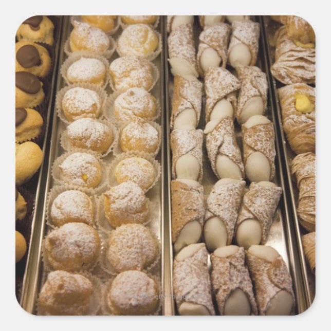 Italian pastries square sticker (Front)
