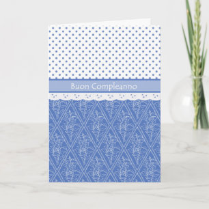 Italian Periwinkle, Faux Lace, Polka Dots Birthday Card