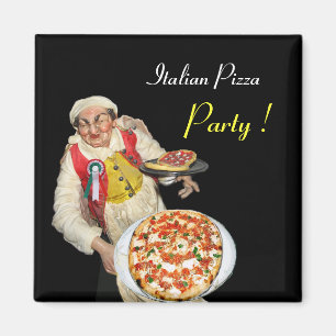 ITALIAN PIZZA,black Magnet