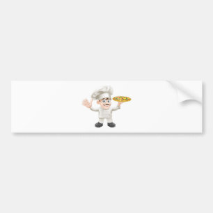 Italian pizza chef cartoon bumper sticker