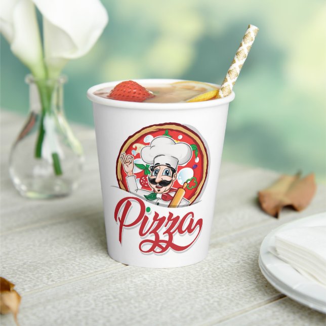 Italian Pizza Chef   Paper Cups (Insitu)