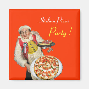 ITALIAN PIZZA,orange Magnet