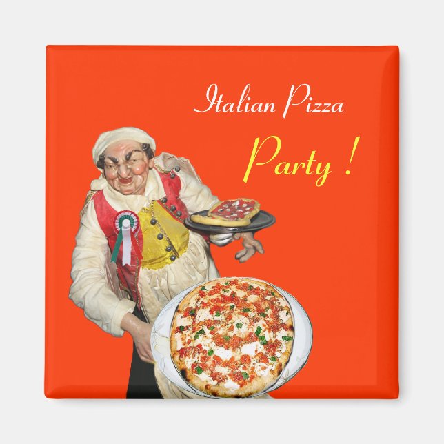 ITALIAN PIZZA,orange Magnet (Front)