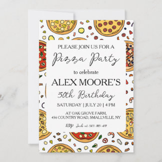 italian pizza party invitations