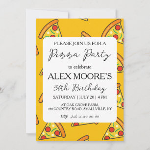 italian pizza party invitations