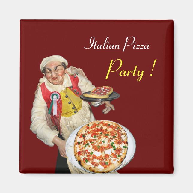 ITALIAN PIZZA,red Magnet (Front)