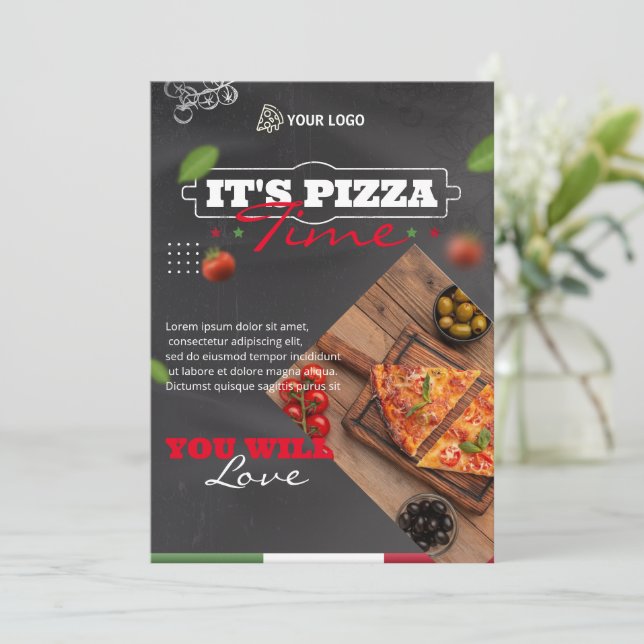 Italian Pizza Restaurant menu, Love and pizza Menu (Standing Front)